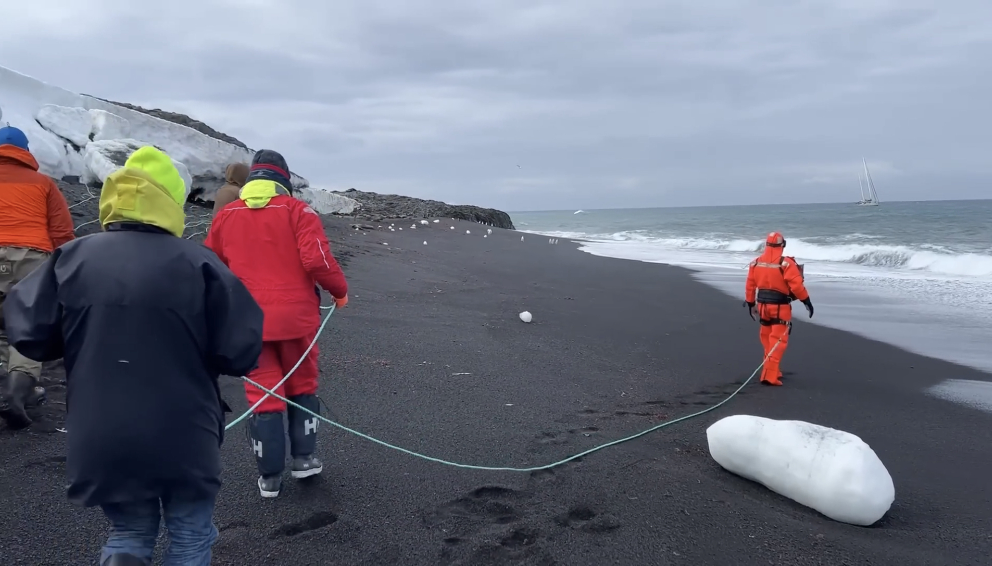 Tourists reaching Bouvet Island