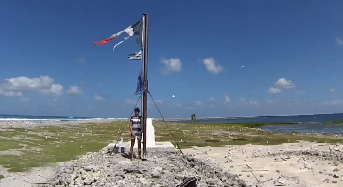 Clipperton Island French Flag & Plaque