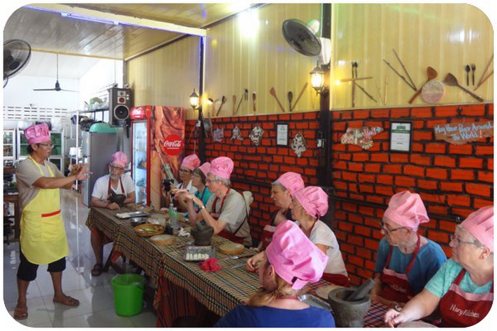 Taking a cooking class in Battambang with Chef Ro.