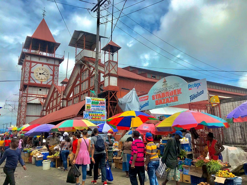 Stabroek Market, with the iconic Stabroek Market Clock tower.